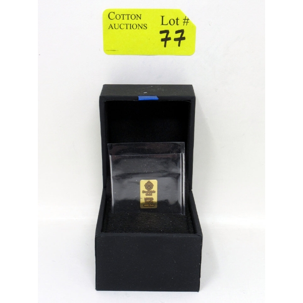 1/100 Oz .9999 Fine Gold Scottsdale Lion Bar 