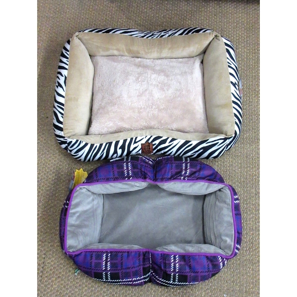 2 New Plush Pet Beds - 1 Small & 1 Medium