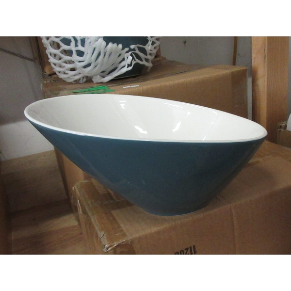 3 Sets of 2 New Dowan Ceramic Slanted Salad Bowls