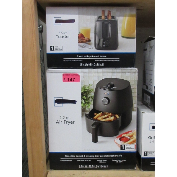 Mainstays 2-Slice Toaster & 2.2 QT Air Fryer