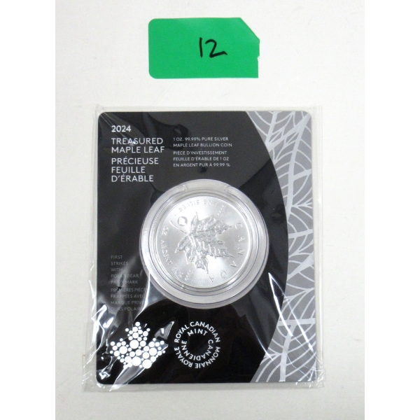 First Strike 1 Oz .9999 Silver 2024 Treasured Maple Leaf Coin 