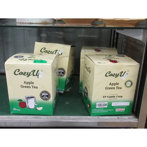 4 Boxes of 36 Cozy Up Apple Green Tea K-Cup Pods