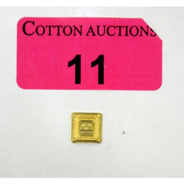1 Gram .9999 Fine Gold Geiger Edelmetalle Bar 