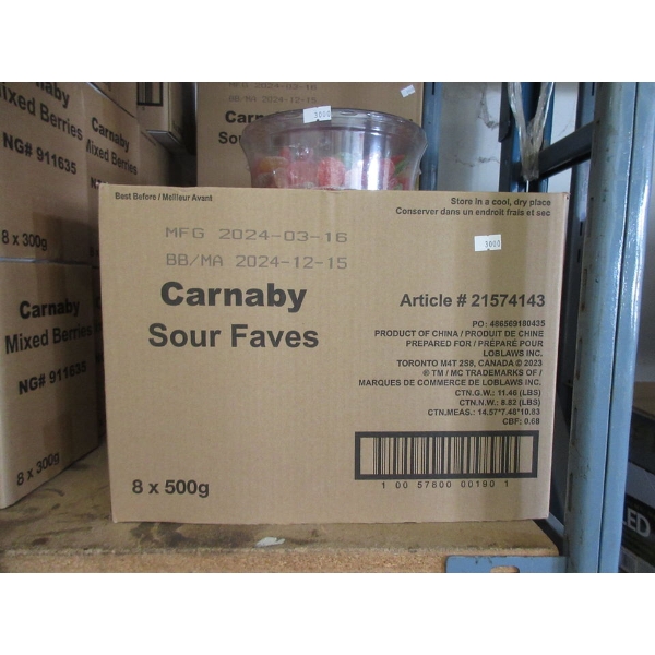 Case of Carnaby "Sour Faves" Candy