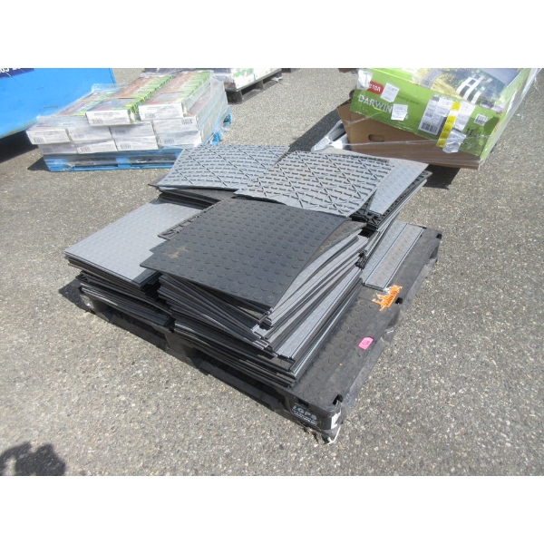 Skid of Locking 16" x 16" Rubber Tiles