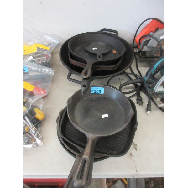 10 Assorted Cast Iron Cookware - Preowned - As Is