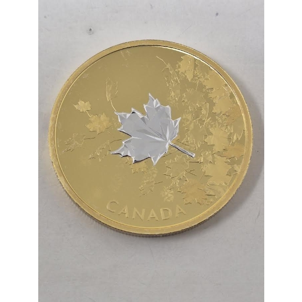 3 Oz .9999 Silver 2017 Whispering Maple Leaf 3D Coin 