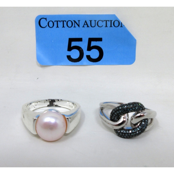2 x Sterling Silver Estate Rings 