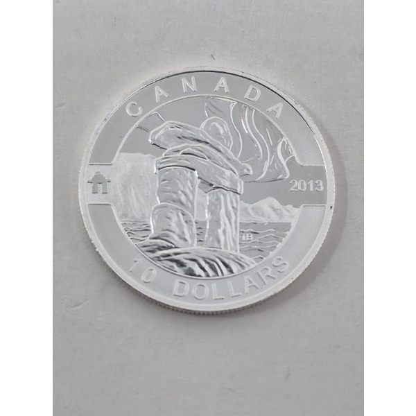 1/2 Oz .9999 Silver 2013 Canada Inukshuk $10 Coin 