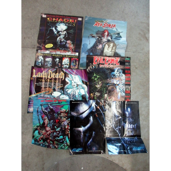 7 Assorted Movie and Comic Book Posters