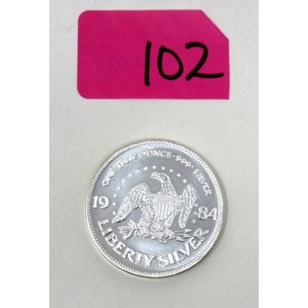 Vintage 1 Oz .999 Silver 1984 Liberty Bell A-Mark Round 