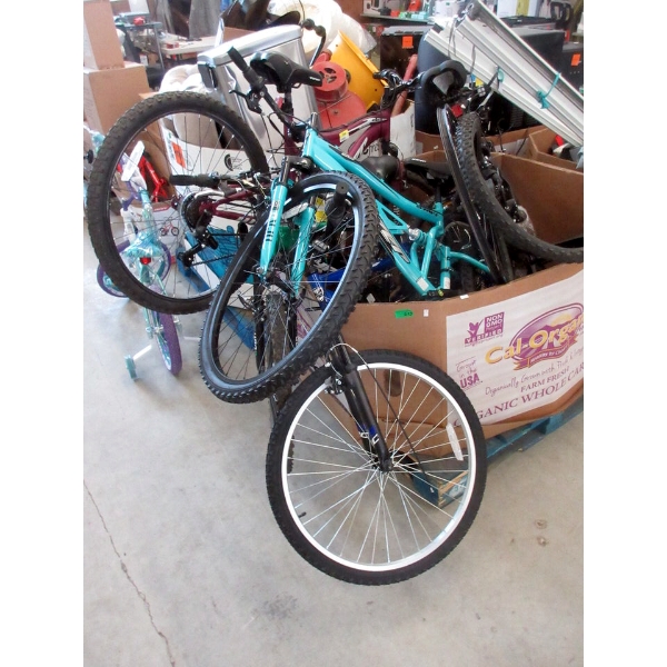 Skid of Assorted Bikes and Bike Parts - As Is