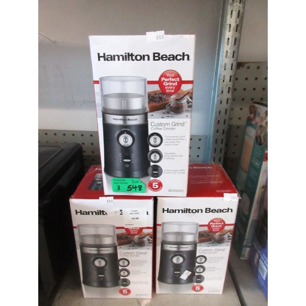 3 Hamilton Beach Custom Grind Coffee Grinders
