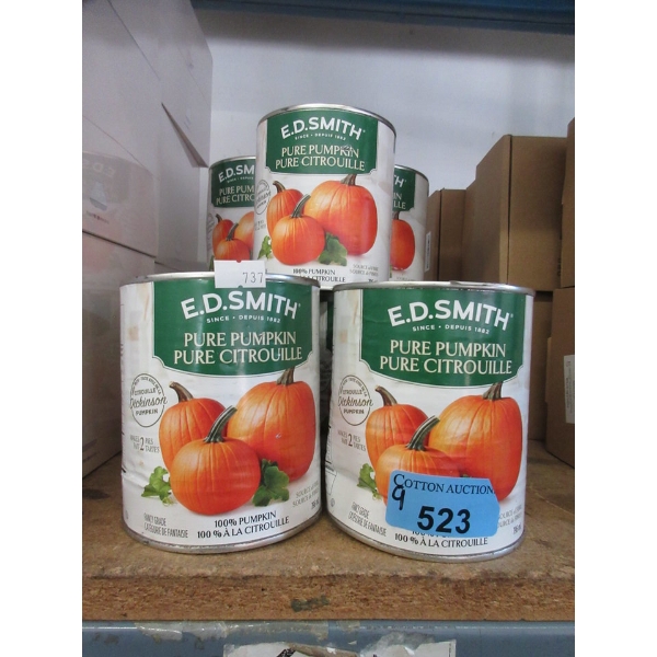 9 Cans of E.D. Smith Pure Pumpkin - Dented Cans