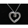 Image 2 : Two Sided Blue & White Diamond Heart Pendant