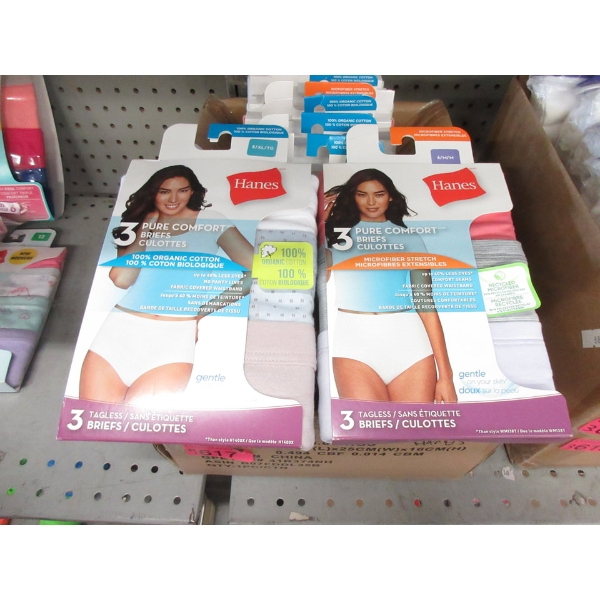 4 New Packs of 3 Women's Hanes Underwear 