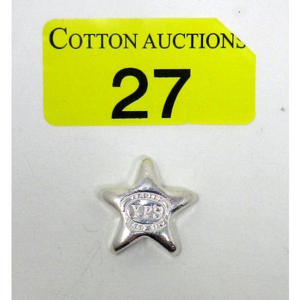 1/2 Oz .999 Silver YPS 2D Star 