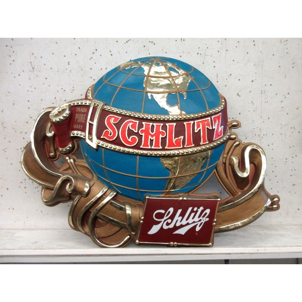 Schlitz Beer 3D Advertising Sign - 2  x 36  x 29  tall