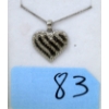Image 1 : 1/2 CT Black & White Diamond Heart Pendant