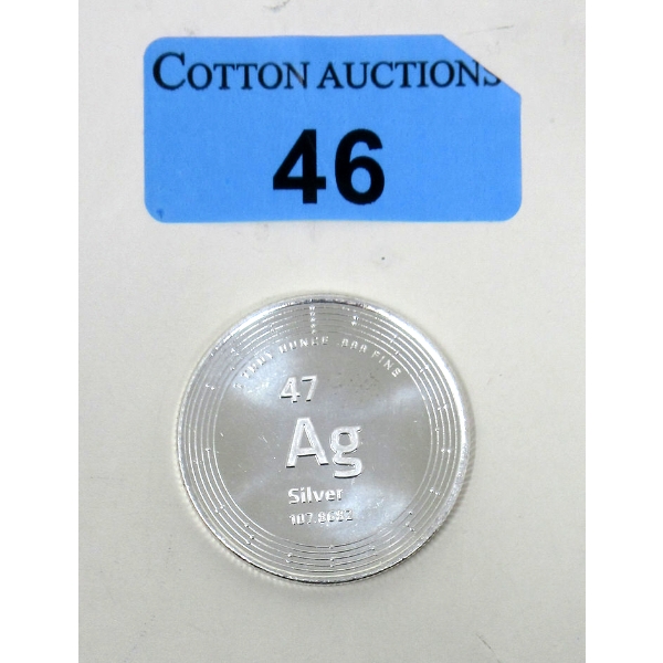 1 Oz .999 Silver Elemetal Round 