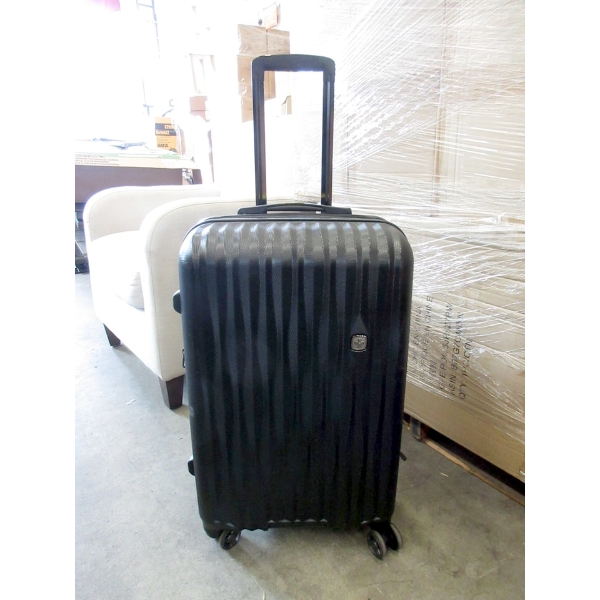 Mid-Size Black Spinner Luggage Bag - 11  x 17  x 27  tall