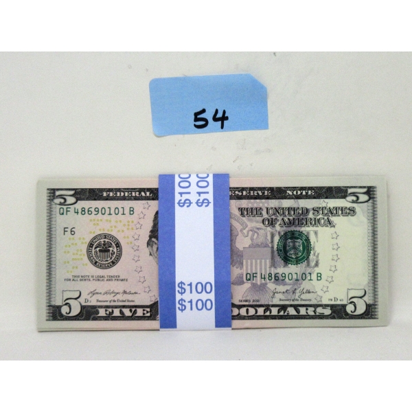 20 x $5 USD Uncirculated Bundle 
