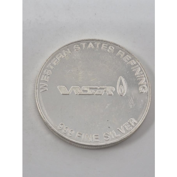 1 Oz .999 Silver Western States Refining Round