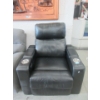 Image 1 : Black Bonded Leather Power Reclining Theater Chair