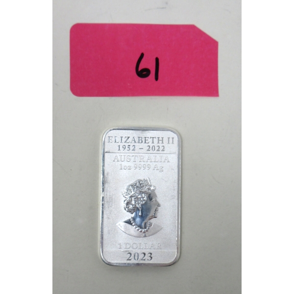 1 Oz .9999 Silver 2023 Dragon Legal Tender Bar 