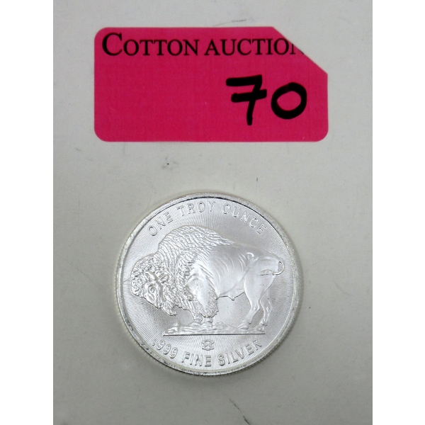 1 Oz .999 Silver Indigenous/Buffalo Round 