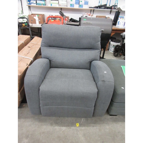 Grey Fabric Upholstered Manual Rocking Recliner