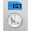 Image 1 : 1 Oz .9999 Silver 2022 Year of the Tiger Coin 