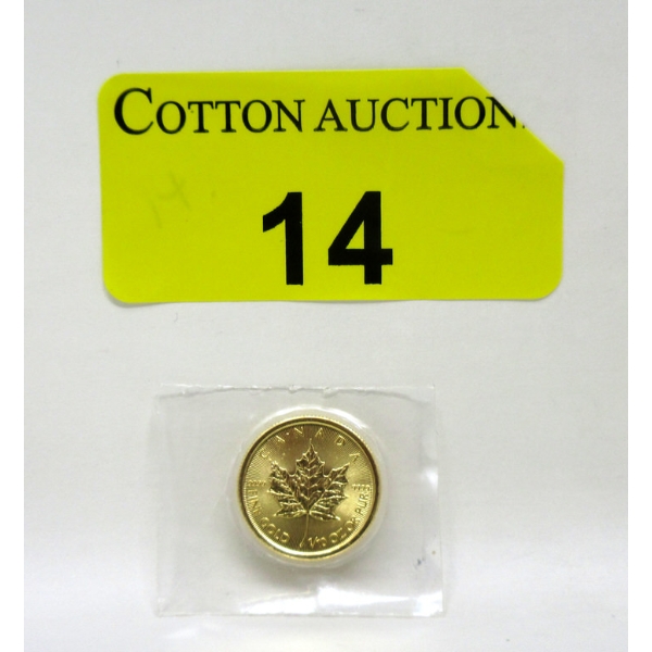 1/10 Oz .9999 Fine Gold Maple Leaf Coin 