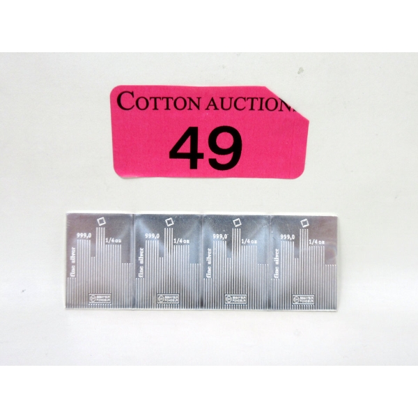 4 x 1/4 Oz .999 Silver Valcambi Suisse Bars 