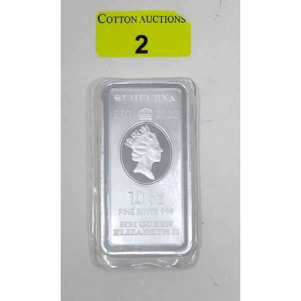 10 Oz .999 Silver 2022 St. Helena Legal Tender Coin 