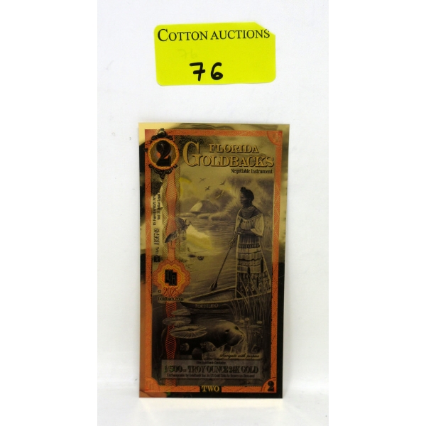 1/500 Oz .9999 Fine Gold Florida Goldback 