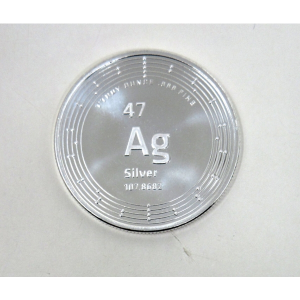 1 Oz .999 Silver Elemetal Round 