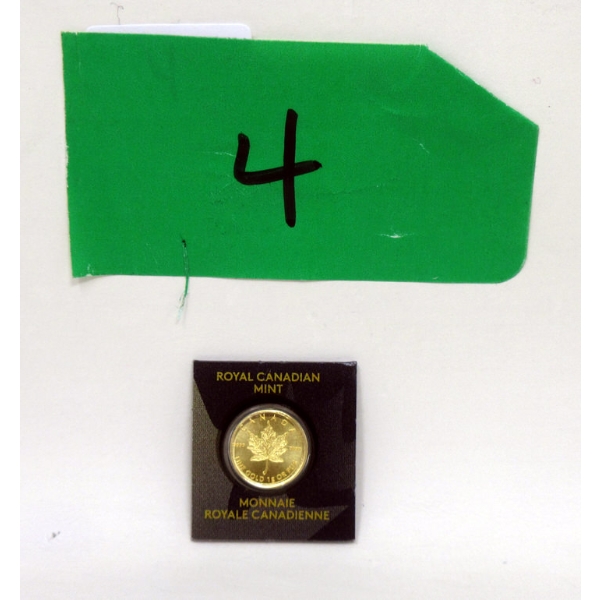1 Gram .9999 Fine Gold 2015 Maple Leaf Coin 