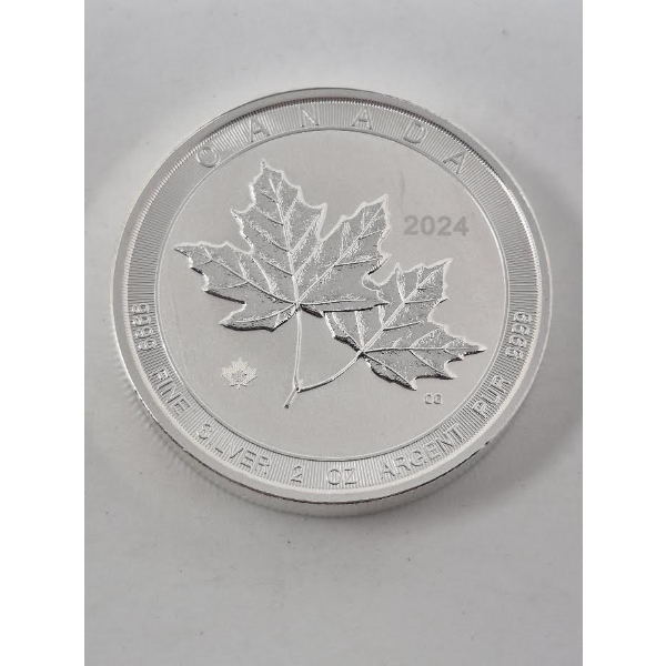 2 Oz .9999 Silver Canada 2024 Maple Leaves Coin