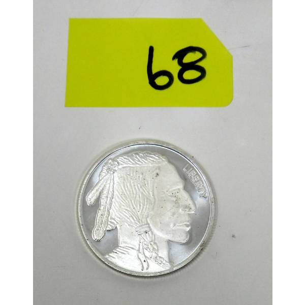 1 Oz .999 Silver Indigenous/Buffalo Round 