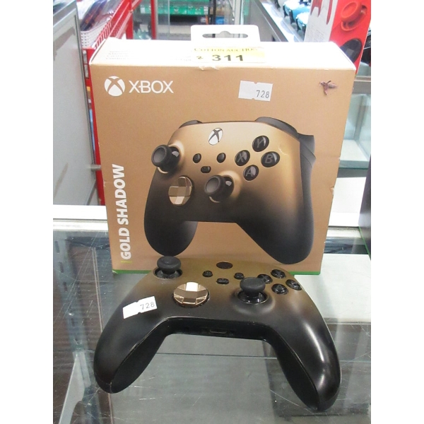 2 Xbox Gold Shadow Wireless Controllers - 1 Box