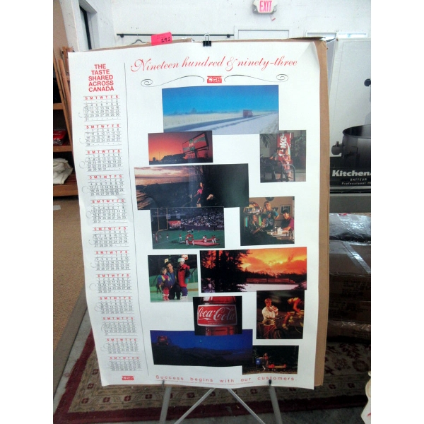 Box of 15 Coca-Cola Calendar Posters from 1993.