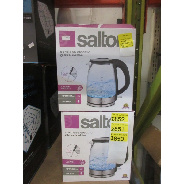 2 Salton 1.7 L Glass Cordless Electric Kettles
