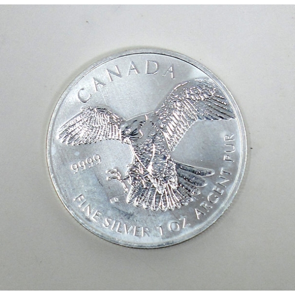 1 Oz .9999 Silver 2014 Peregrine Falcon Coin 