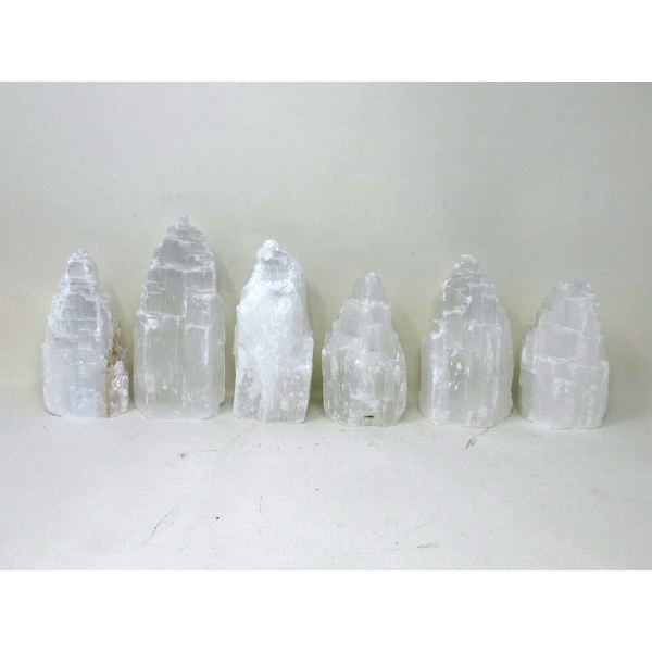 6 Selenite Healing Towers - Tallest is 7"