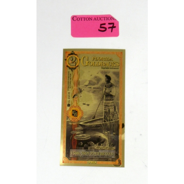 1/500 Oz .9999 Fine Gold Florida Goldback 