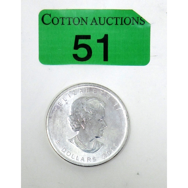 1 Oz .9999 Silver 2011 Maple Leaf Coin 