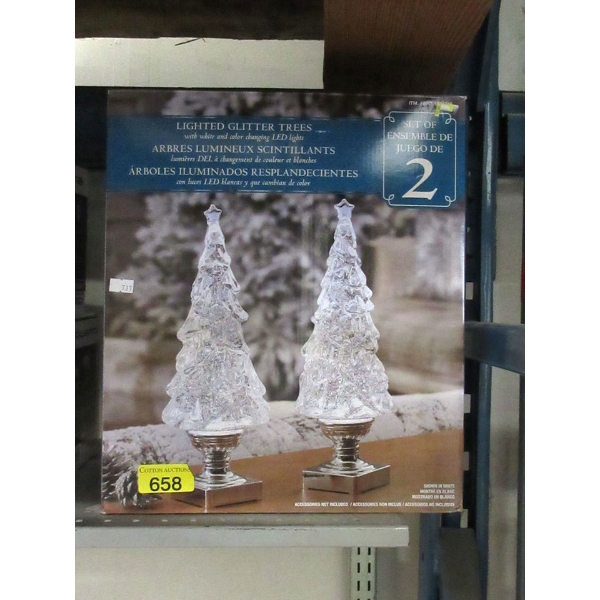 Twin Pack of 12" LED Glitter Trees