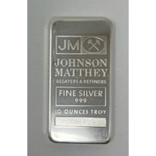 10 Oz Johnson Matthey .999 Silver Bar  