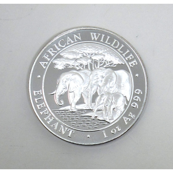 1 Oz .999 Silver 2013 African Wildlife Elephant Coin 